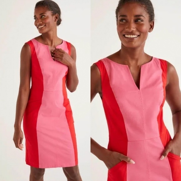 NWT Boden Helena Chino Dress Bright Colorblock 4P - Picture 2 of 13